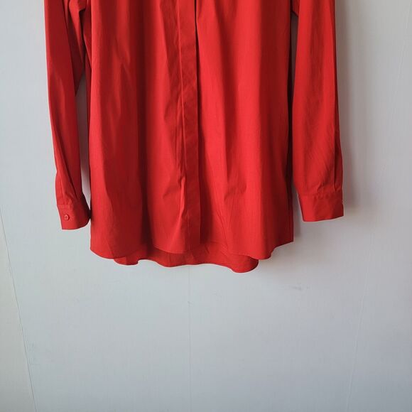 lafayette 148 new york long sleeve button up red shirt size S - Picture 4 of 7